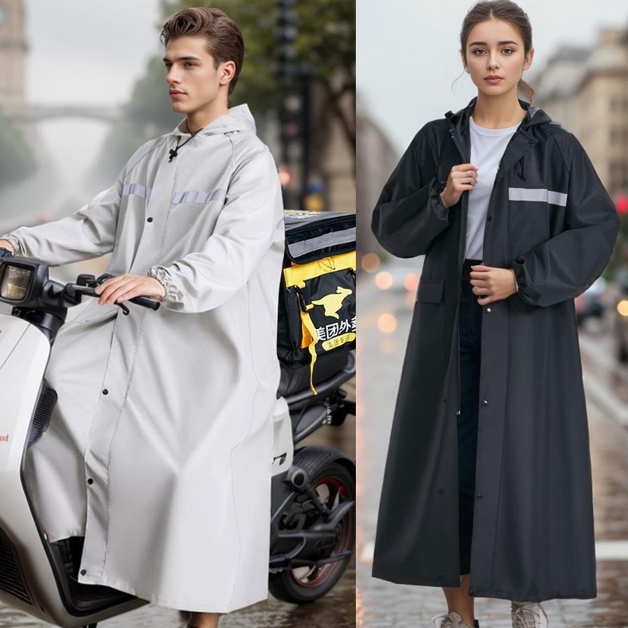 Áo mưa dài toàn thân mảnh chống mưa mặc bên ngoài tích hợp áo mưa xe đạp điện