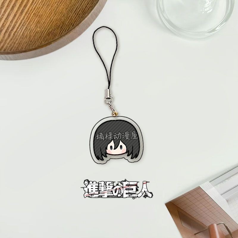 Tấn công Titan Điện Thoại Di Động Dây Eren Levi Erwin Acrylic Mặt Dây Chuyền Kawaii Dây Treo Dây Điện Thoại Trang Trí