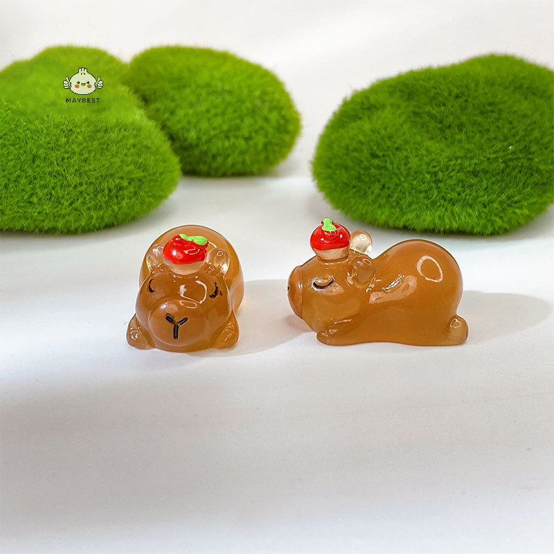 Maybest 2 Chiếc Dạ Quang Capybara Nhựa Thu Nhỏ Phát Sáng Vào Ban Đêm Cổ Tích Trang Trí Sân Vườn DIY Trang Trí Các Bức Tượng Nhỏ Dễ Thương Trang Trí Bàn Làm Việc {VN}