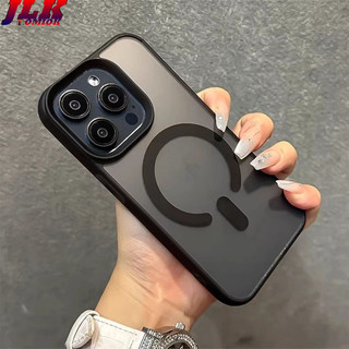 [Jlk] Ốp Sạc Không Dây Từ Tính Mờ Trong Suốt Cho iPhone 15 14 Plus 13 12 Pro Max 11 Jelly Ốp Lưng Cứng Chống Sốc