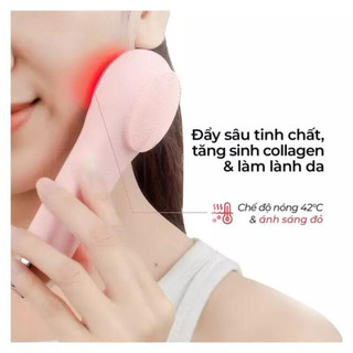 Máy rửa mặt massage tích hợp liệu pháp ánh sáng và nhiệt Halio, bảo hành 24 tháng
