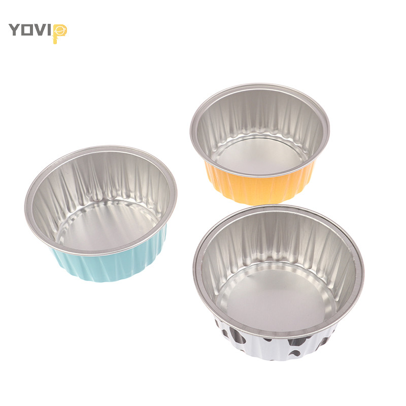 Yovip 10 Cái Có Thể Tái Sử Dụng Tròn Nhôm Lá Thiếc Cốc Bánh Pudding Khuôn Chiên Không Khí Hộp Thiếc Khay Nướng Bánh Nhỏ Dụng Cụ Làm Bánh Ngọt VN