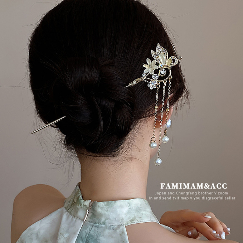 Kẹp tóc ngọc trai cao cấp phong cách Trung Hoa