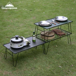 Giao hàng nhanh chóng Campingmoon T-235 Bàn lưu trữ sắt du lịch Nhẹ đa chức năng Di động Cắm trại ngoài trời Bàn gấp Bàn cắm trại Thiết bị dã ngoại — ảnh 1