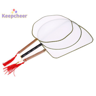 [Keepcheer] Quạt cầm tay thanh lịch màu trắng Quạt Gong trống trẻ em DIY art ed quạt [Mới]