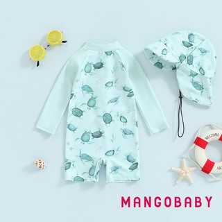 Mg-baby Boy Đồ Bơi Bộ Cá Voi Tay Dài Rash Guard Đồ Bơi Mũ Chống Nắng Tập Đi Tắm Phù Hợp Với Trang Phục