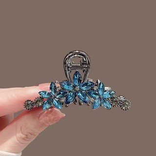 Mauropoli Kẹp tóc phong cách mới, đen, trung bình, pha lê xanh, cá mập, tóc dày, sẵn sàng
