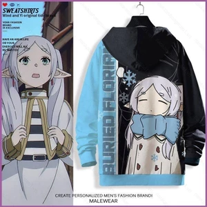 Frieren Beyond Journey 's End Cosplay 3D Áo khoác dài tay Unisex Top Anime Frieren Thời trang Áo khoác ngoài Plus Kích thước