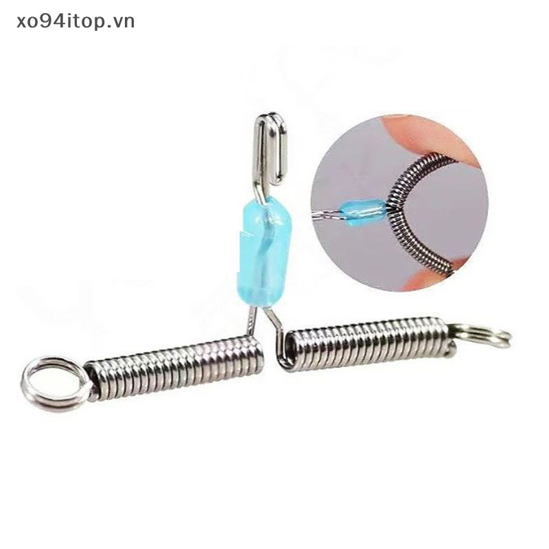 Xoitop Spring Fork Hook Dòng Nhanh Móc Phụ Trợ Bộ Chia Chống Cuộn Lò Xo Phát Hành Câu Cá Phụ Kiện VN