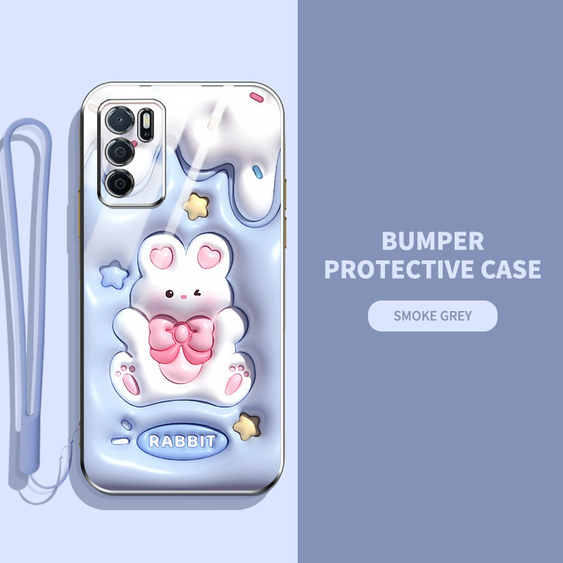 Ốp Điện Thoại Hiệu Ứng Hình Ảnh YBD 3D Cho OPPO Reno 12 Pro Reno 12F Realme C65 4G A3 Pro (Ấn Độ) Hoạt Hình Dễ Thương Thỏ Khủng Long Họa Tiết Silicon Mềm TPU Bảo Vệ