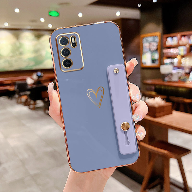 Ốp điện thoại YBD cho OPPO Reno 12 Pro Reno 12F Realme C65 4G A3 Pro (Ấn Độ) Mạ sang trọng Giá đỡ trái tim tình yêu Vỏ silicon chống sốc
