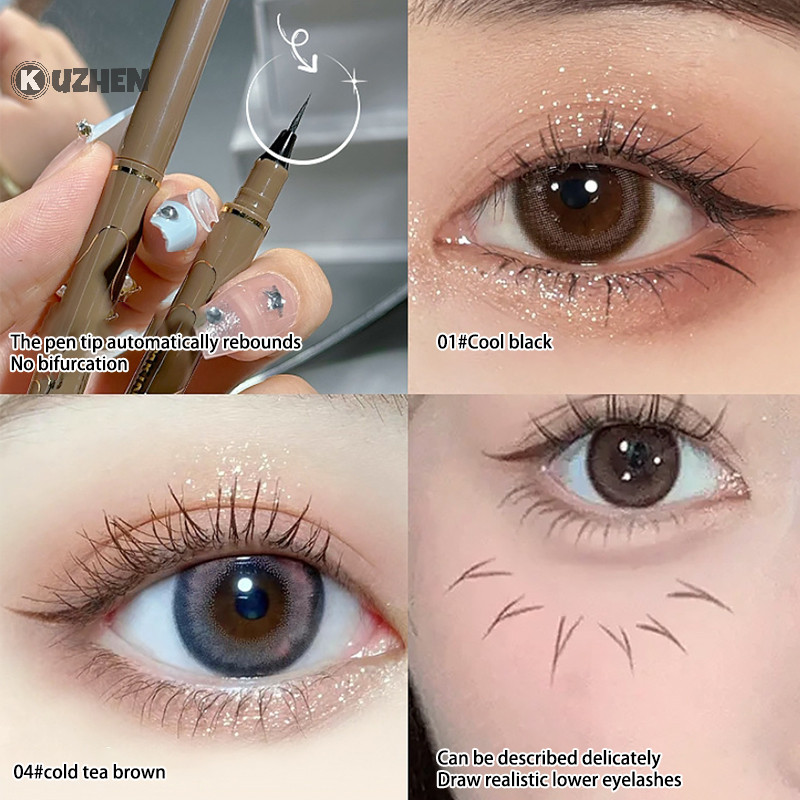 Kuzhen 0,005mm Bút kẻ mắt dạng lỏng chống mồ hôi chống thấm nước siêu mịn Nhanh khô dài Lasg Dụng cụ trang điểm dành cho nữ HOT