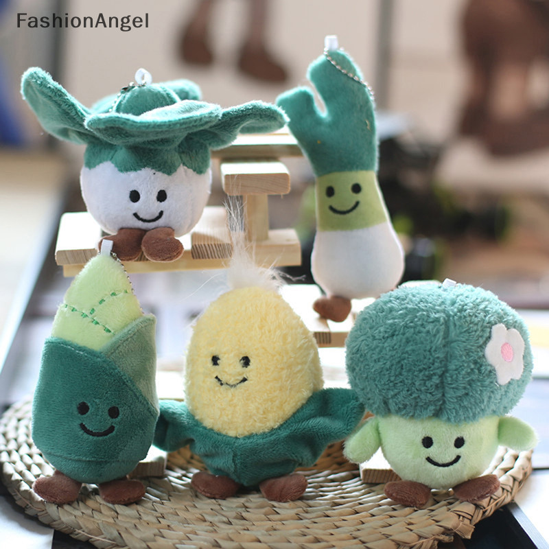 FashionAngel Rau Sang Trọng Hoạt Hình Bắp Cải Ngô Thổ Cẩm Mặt Dây Chuyền Búp Bê Nhồi Bông Mềm Móc Khóa Ba Lô Túi Xe Trang Trí Kid Quà Tặng TH