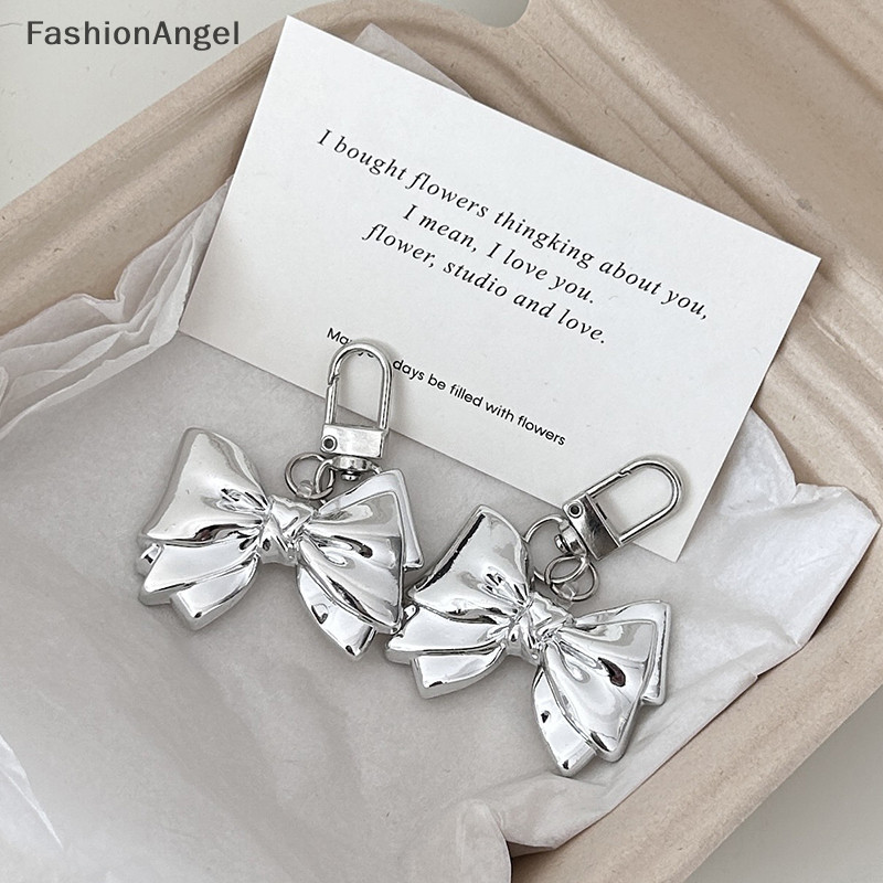 Fashionangel Y2K Nơ Móc Khóa Vintage Kim Loại Nơ Móc Khóa Thời Trang Xe Túi Xách Trang Trí Mặt Dây Chuyền Phụ Kiện TH