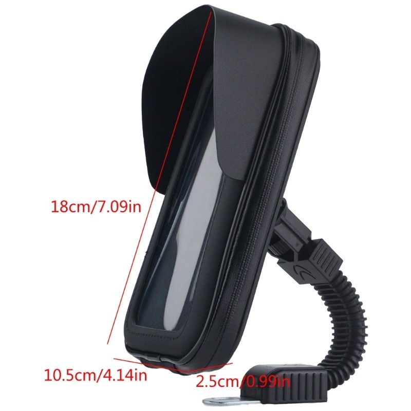 Giá đỡ điện thoại chiếu hậu xe máy xoay 360 độ redbaiaa1 có tấm che nắng
