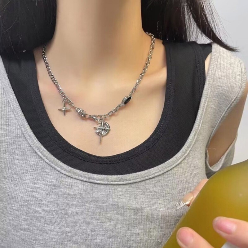 Vòng cổ đá đen sành điệu DASBSUG có ngôi sao cho những người yêu thích trang sức độc đáo