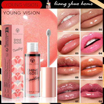 Young VISION Gương Nước Son Bóng Dưỡng Ẩm Chất Lỏng Son Môi Lấp Lánh Hoa Hồng Tím Shimmer Plumping Lip Trang Điểm Chống Thấm Nước Son Tint Mỹ Phẩm