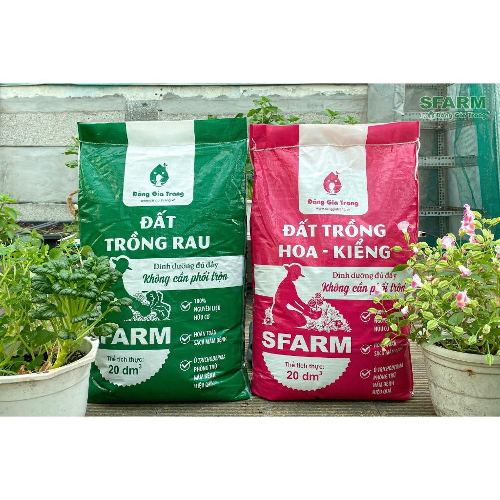 Đất trồng rau, hoa kiểng, hoa hồng, đa dụng SFARM (bao 20dm3) | Nông ...