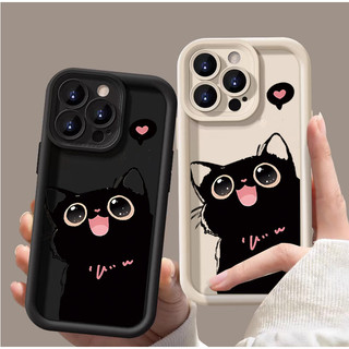 Ốp điện thoại cho Samsung Galaxy S25 S24 Ultra S23 S22 S21 Plus S24FE S23FE S20FE S21FE Note 20 Black Cat Vỏ điện thoại silicon lỏng hoạt hình mềm mại dễ thương