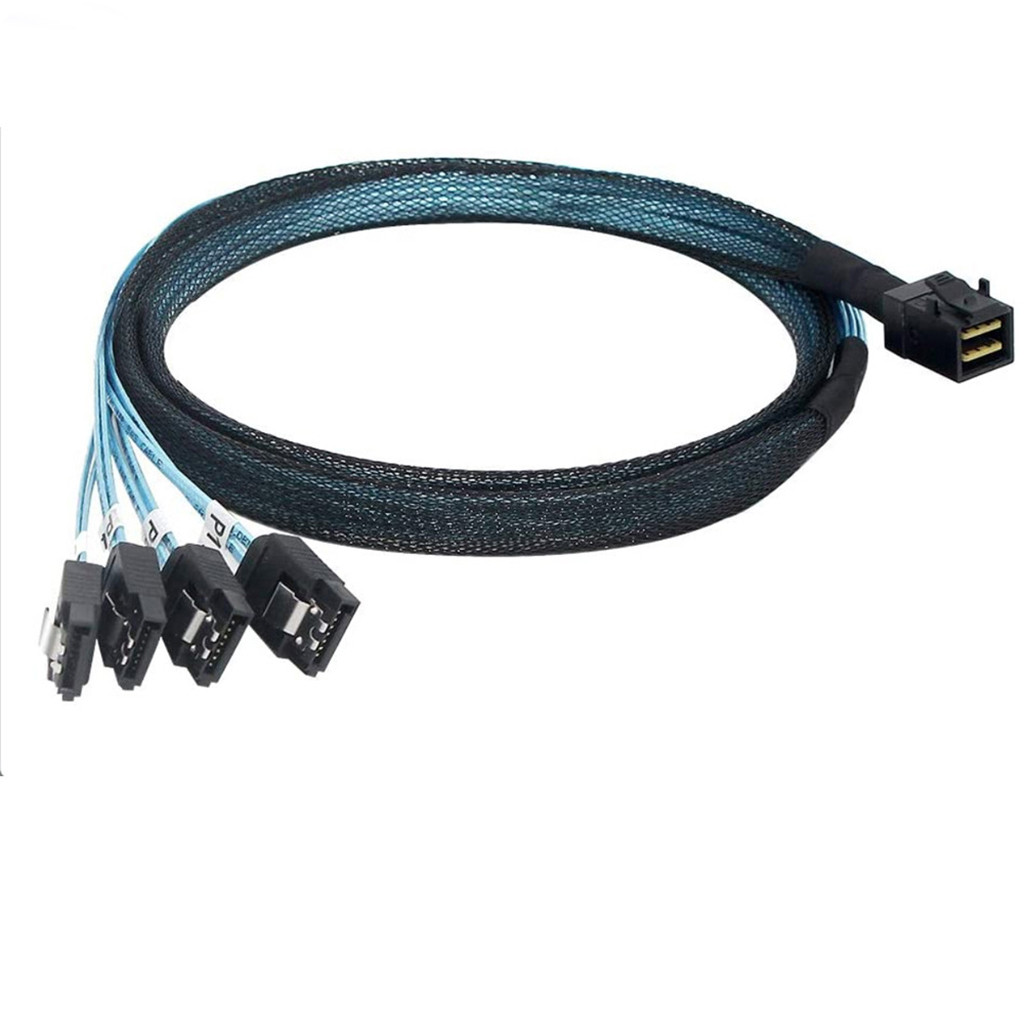 Cáp chuyển đổi JMT HD Mini SAS SFF8643 sang 4xSATA3.0 6Gbp / giây Hỗ trợ ổ cứng SATA I II III 2,5 inch / 3,5 inch