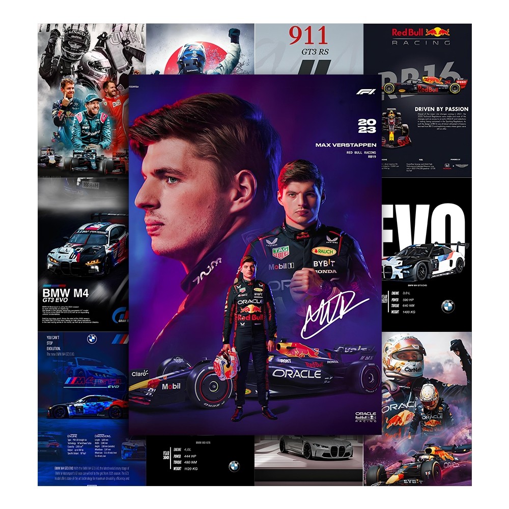 [Giấy] A5 In Màu - Set 50 Tờ Poster Giấy Dán Tường - HÌNH XE ĐUA - Decor Trang Trí Nhà | MS: 111459