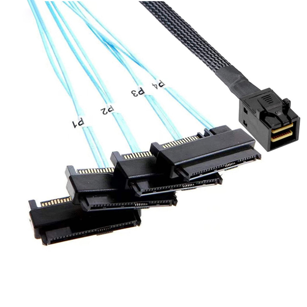 JMT MINI SAS HD SFF-8643 Sang SATA SFF-8482 2in1 22Pin Máy Chủ Cáp Tốc Độ Cao 50CM / 100CM