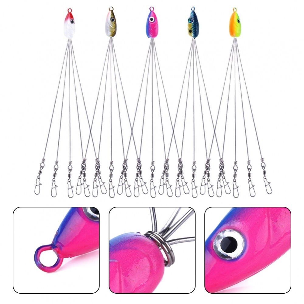 Lure Rig 10g Chiều dài 18cm Kim loại Nhiều màu Tùy chọn với 5 vòng xoay ...