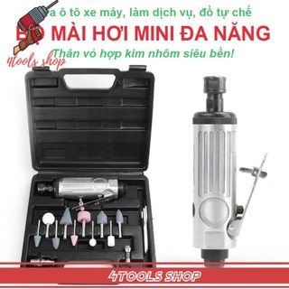 Máy mài hơi đánh xăm lốp Tặng kèm 10 đầu mài đa năng, có vali bảo quản. Thân vỏ hơm kim nhôm siêu bền