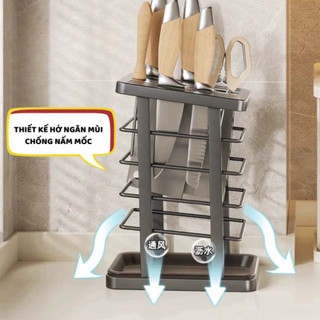 Kệ để dao Giá đựng dao kéo nhiều ngăn bằng nhựa chống nước kệ để đồ nhà bếp đa năng NGÓI HOME - KDNB02
