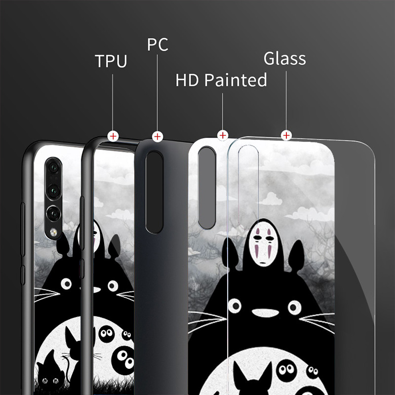 Ốp điện thoại kính cường lực My Neighbor Totoro 05 cho Samsung Galaxy S9 Plus S10 S10e S20 FE S20 Plus S21 S22 S23 S24 Ultra Cover
