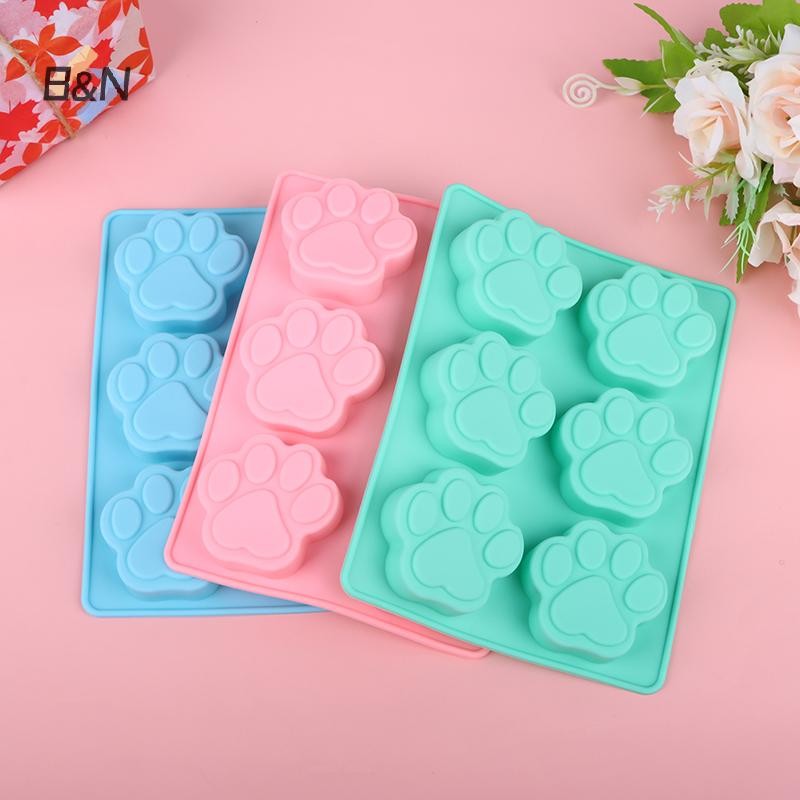 B & N 1 6 Khoang Đáng Yêu Chó Paw Fondant Sugarcraft Bánh Khuôn Silicon DIY Chocolate Nướng Khuôn Pudding Khuôn Xà Phòng Bánh Quy.