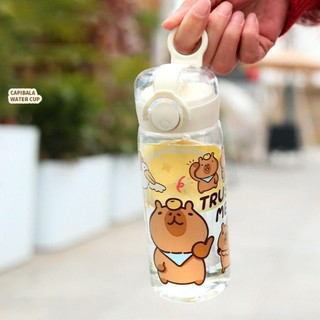 [Còn hàng] Cốc nước trẻ em NOOKSTORY, Chai nước ống hút Capybara chống rò rỉ di động, Cốc uống nước 400ML trong suốt dễ thương Văn phòng tại nhà