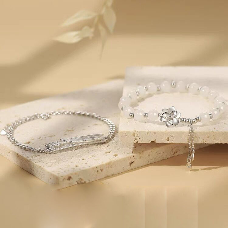 Đôi vòng tay cặp đôi hoa trà, vòng tay phong cách cặp đôi, quà tặng kỷ niệm cho bạn trai, bạn gái BK8M