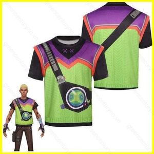 Gn VALORANT Gekko Cosplay Vải Full Graphic Áo thun mùa hè Anime Tay Ngắn Top NG