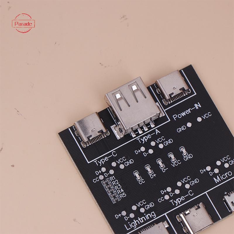 Diễu Hành 1 Cáp USB Dòng Dữ Liệu Bảng Kiểm Tra Cáp Kiểm Tra Cáp USB Bộ Kiểm Tra Bật Tắt Ngắn Mạch Cho Type-C Bảng Kiểm Tra Công Cụ VN