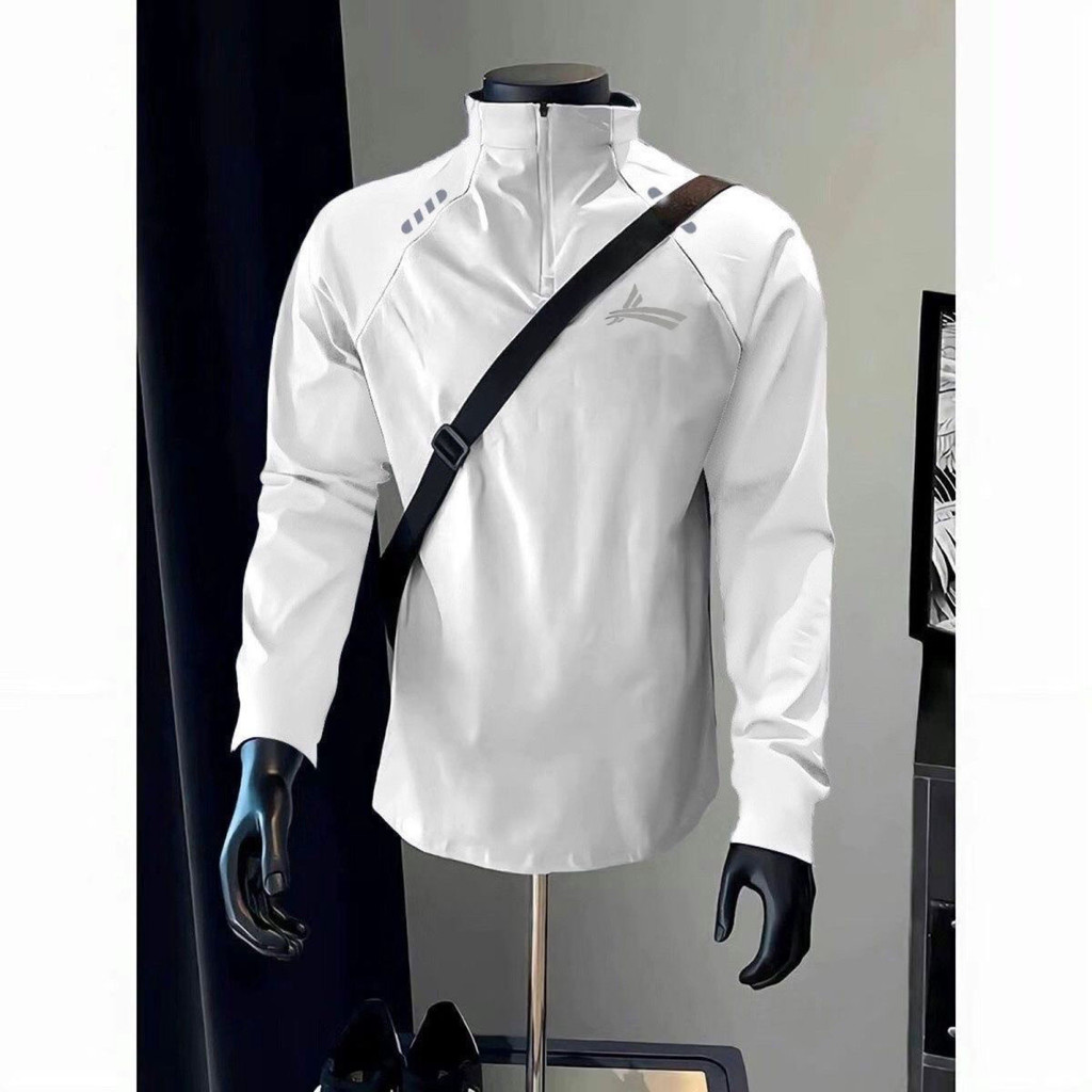 Volanti Volanti Thu Đông Mỹ Raglan Áo Thun Dài Tay Huấn Luyện Thể Thao Cổ Đứng Chạy Dây Kéo Quần Áo Nam