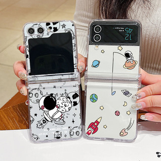 Họa Tiết Hoạt Hình Trong Suốt Vỏ Điện Thoại Cho Samsung Galaxy Z Flip 6 Flip 5 Flip 4 5G Full Bản Lề Cứng PC Gấp Dành Cho Samsung Z Flip 6 5 4 3