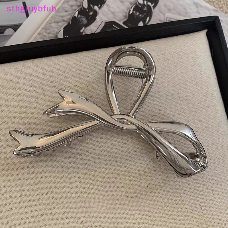 Sthb 2023 Móng Vuốt Kim Loại Nơ Kẹp Tóc Kim Loại Phong Cách Bạc Vuốt Tóc Chất Lượng Cao Đa Năng Thìa Trang Trí Tóc Mũ VN