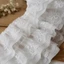 Vải voan lưới xếp li DELMER, Ren viền voan tinh tế sang trọng, Đồ may vá Vải tuyn DIY Trắng Đen Vải tuyn Ren Viền ruy băng