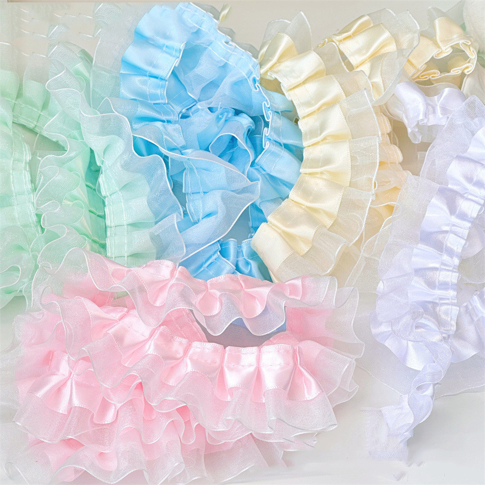 Diy Bìa Thẻ Trang Trí Vật Liệu Đóng Gói Gói Ruy Băng Ren Satin 1M Trang Trí Chất Liệu Thủ Công