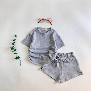 S11-[tomnaukids] Set áo thun đính tag phối quần cho bé iu chất thun boZip cotton thoải mái - Size 9-35Kg