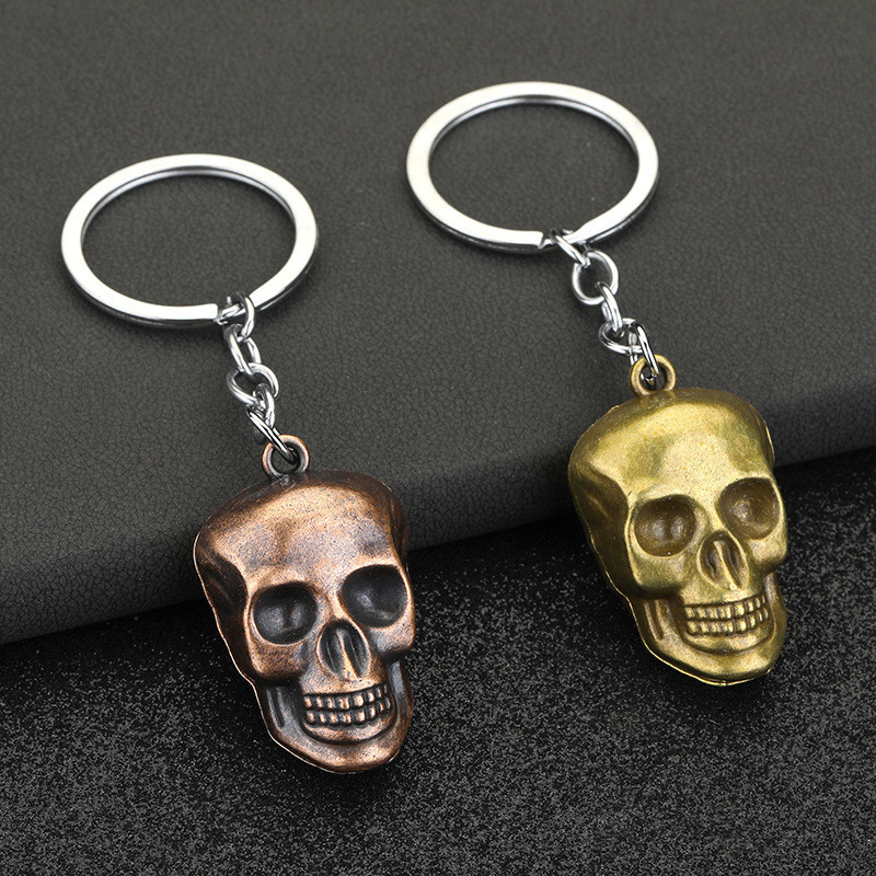 Punk Skull Head Key Ring Gothic Cranium Shape Móc Khóa Nam Ô Tô Chìa ...