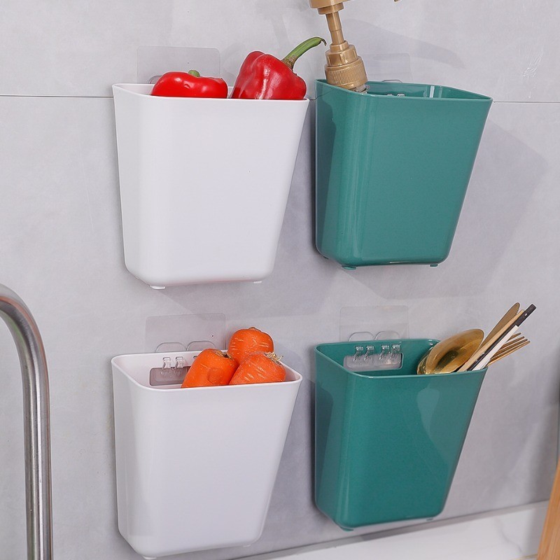 [Đặc sắc] Hộp đựng đồ treo tường - Dụng cụ sắp xếp nhà bếp trong phòng tắm - Hộp đựng đồ - Hộp đựng bút mỹ phẩm - Ins, Chống bụi, Không đục lỗ, Chống ẩm - Hộp đựng đồ trang sức