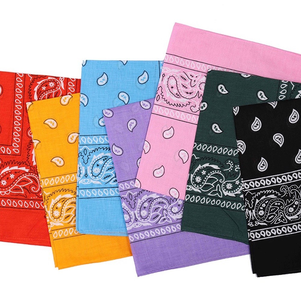 Khăn Vuông 100% Cotton Thời Trang Hip Hop Cổ Điển 55cm*55cm In Họa Tiết Màu Đỏ/Đen Cho Nam/Nữ