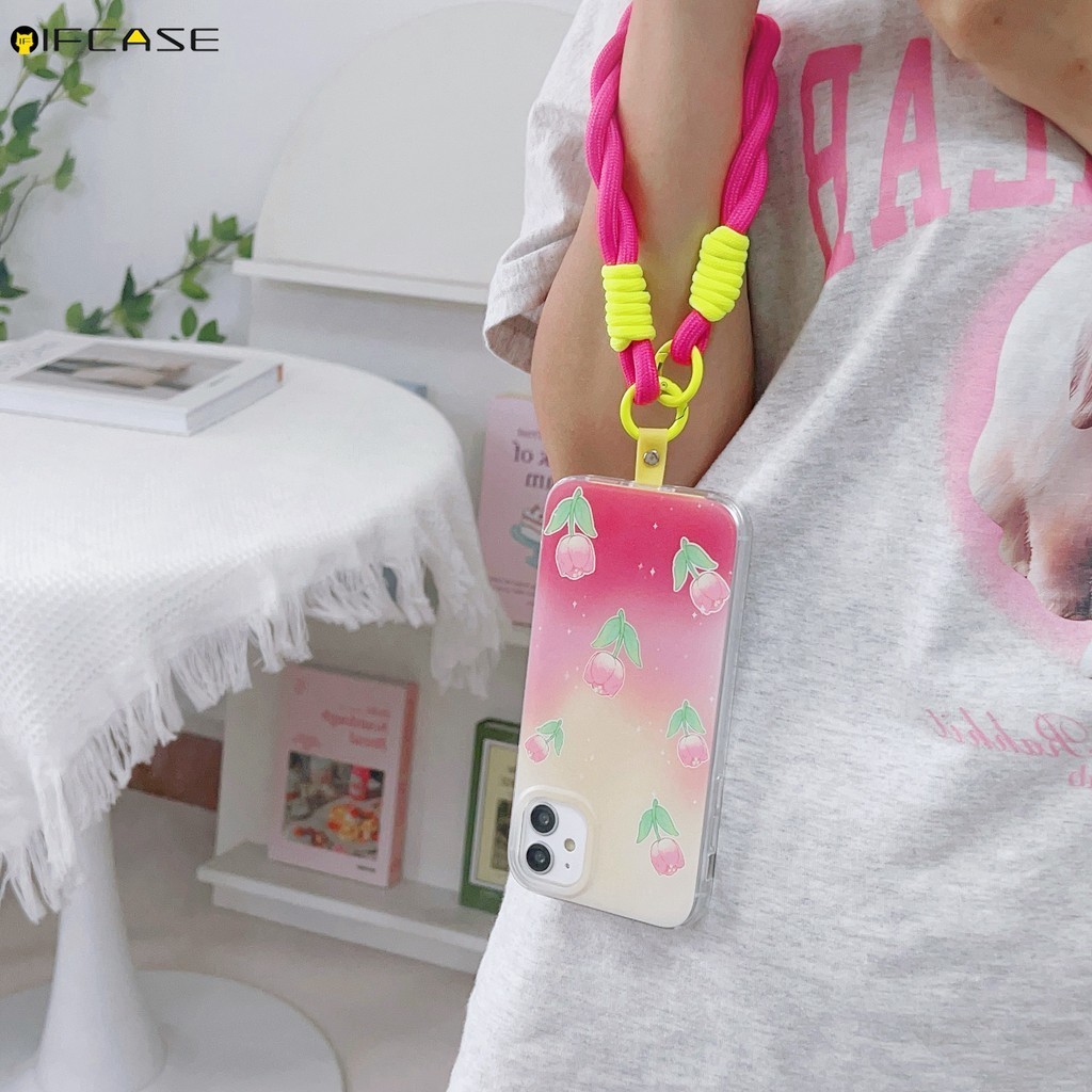 Dây điện thoại nylon nhiều màu, giá đỡ thẻ ID, dây đeo đa năng cho điện thoại di động