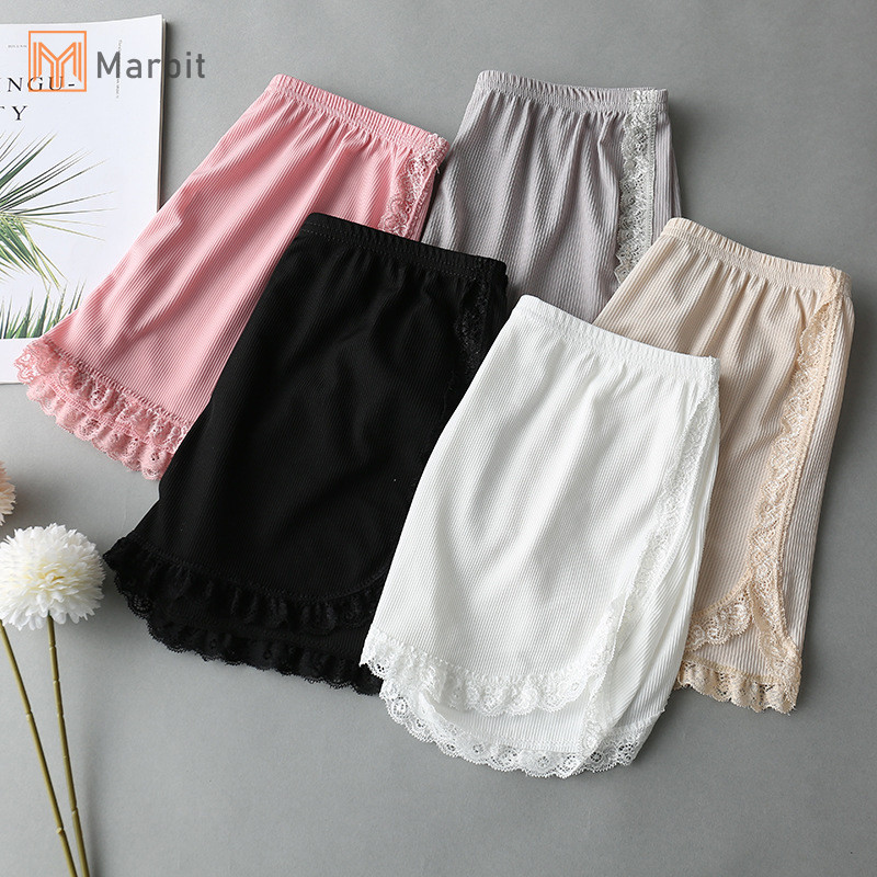 Marbit 1 Quần short ren nữ an toàn, co giãn, ngọt ngào, đáy mỏng, mặc nhà mùa xuân hè