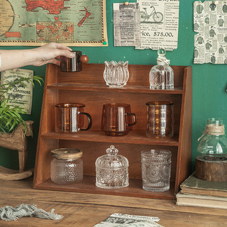 Matsukawa Nội Thất Gia Đình Cốc Gỗ Hộp Bảo Quản Văn Phòng Retro Phòng Khách Bộ Trà Cốc Nước Cốc Thủy Tinh Để Bàn Kệ