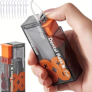 10 Cái / hộp Hộp Đựng Bóng Di Động Floss Tự Động Phóng Bóng Sắp Xếp Chăm Sóc Răng Miệng Bấm Dùng Một Lần Đánh Bóng Gậy