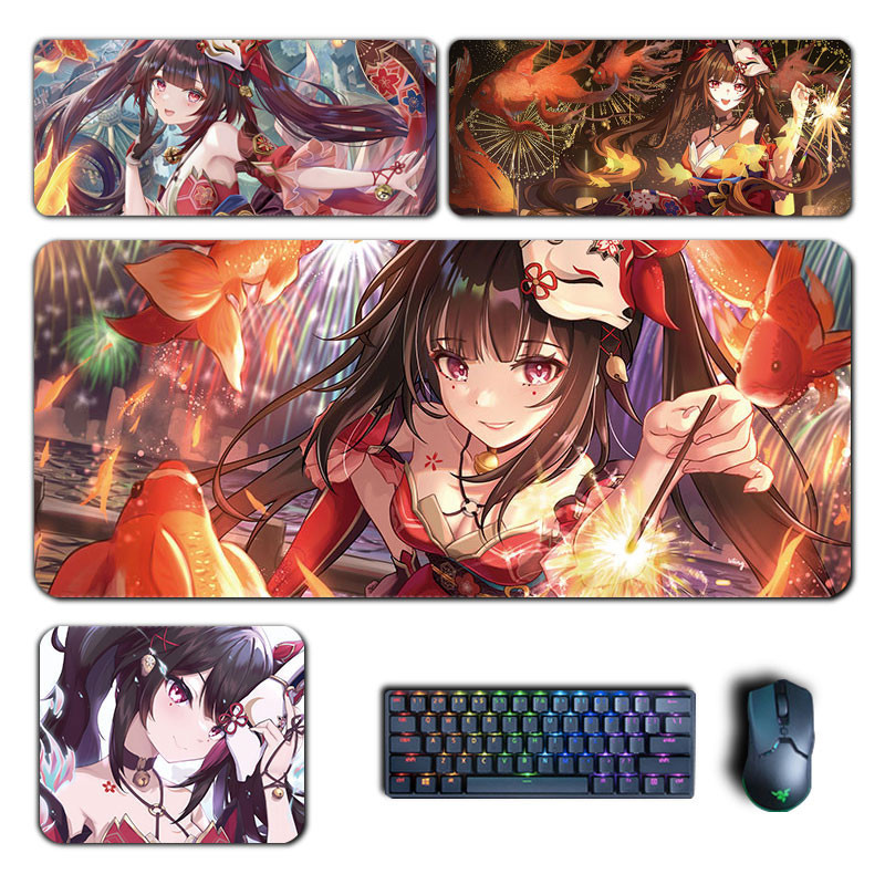Honkai Ngôi Sao Đường Sắt Lấp Lánh Chuột Miếng Lót Honkai Lớn XXL Mousepad Bàn Phím Máy Tính Đệm Anime PC Chơi Game Phụ Kiện Bàn Thảm