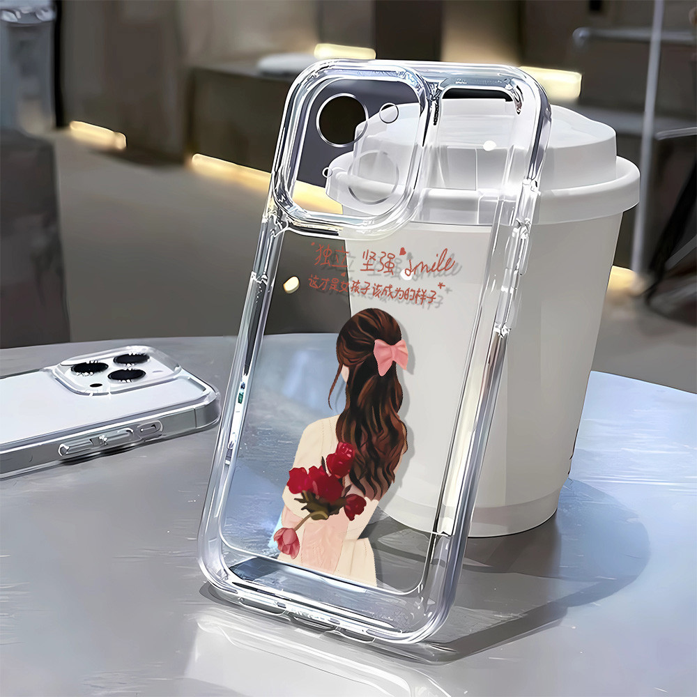 Sp1095fl Cô Gái Hoa Hồng Độc Lập iPhone Apple 11 Ốp Điện Thoại 11pro / 11promax / 12 Ốp Mềm 12pro Dễ Thương 12promax Đơn Giản 13 Cao Su Mềm 13pro Trong Suốt 13promax Hợp Thời Trang Nam Nữ 14 Thời Trang 14max Bao Gồm Tất Cả Nữ